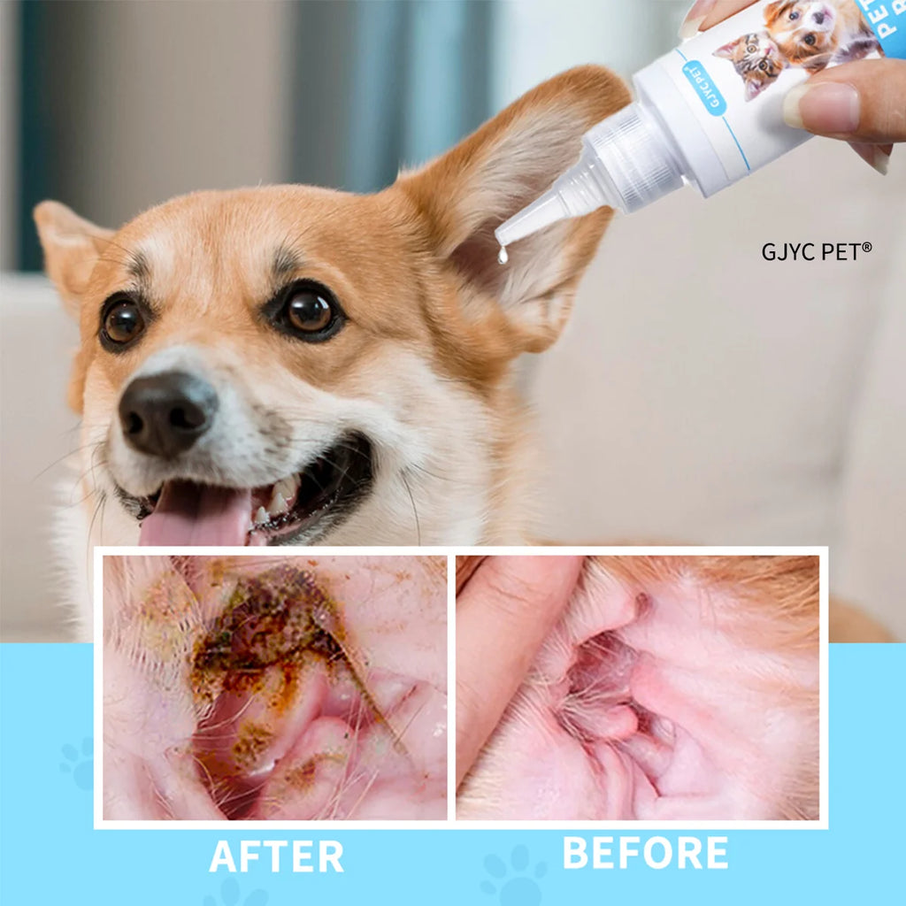 Natural Pet Ear Cleaner for Dogs Cats | Gentle Non-Irritating Ear