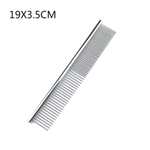 Stainless Steel Dog Comb Long Thick Hair Fur Removal Brush 16/19cm