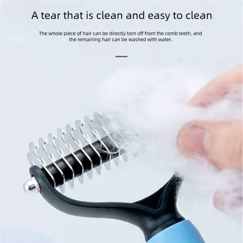 Pet Deshedding Brush Double Sided Pet Grooming Tool for Shedding and