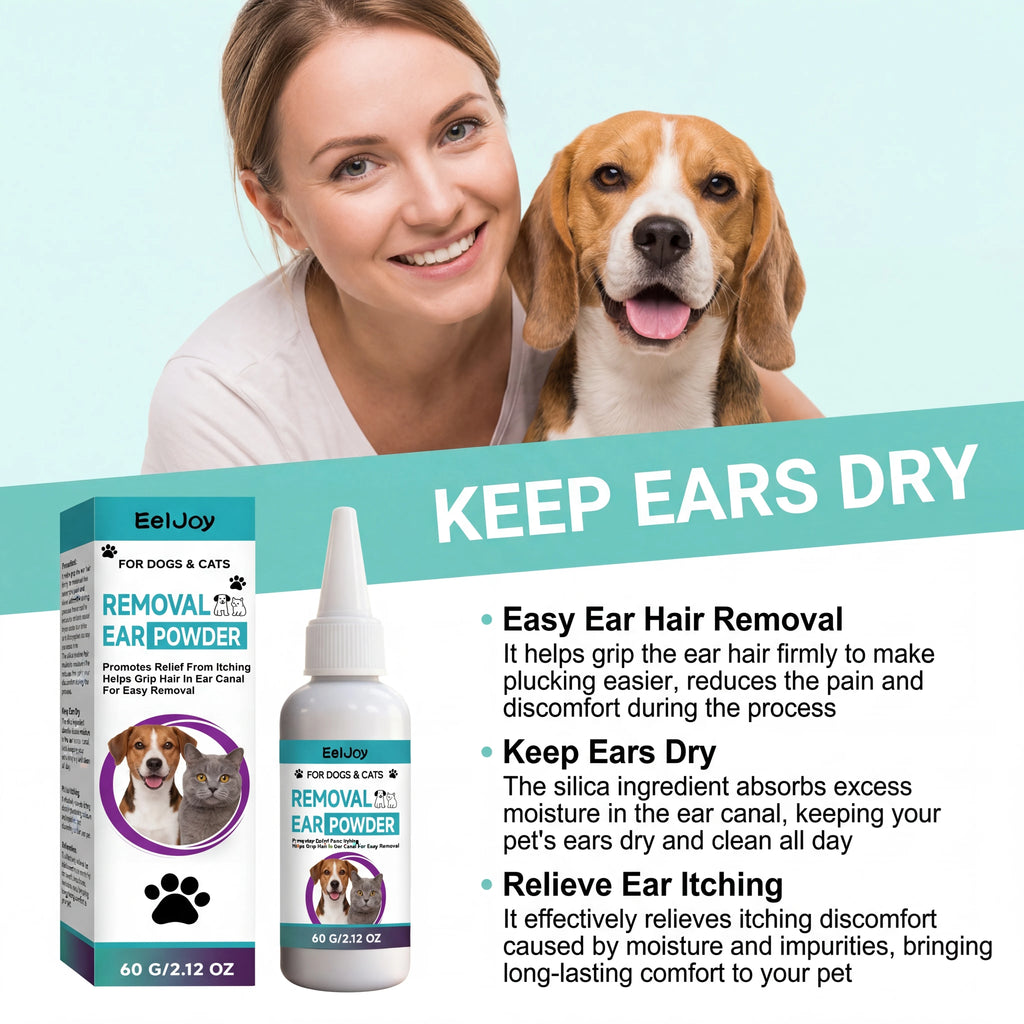 Pet Ear Cleaning Powder for Dogs and Cats Professional Ear Hair