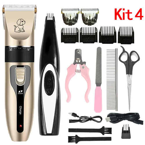 Electric Pet Clipper Grooming Kit for Dogs Reachageable Trimmer
