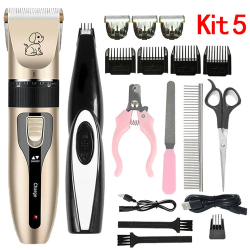 Electric Pet Clipper Grooming Kit for Dogs Reachageable Trimmer