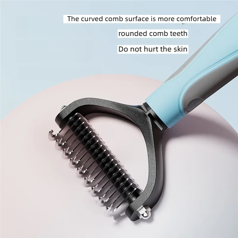 Pet Deshedding Brush Double Sided Pet Grooming Tool for Shedding and