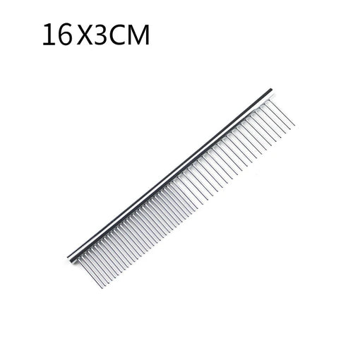 Stainless Steel Dog Comb Long Thick Hair Fur Removal Brush 16/19cm