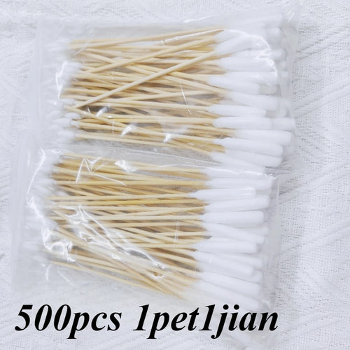 50/100/300/500/900/1000pcs 15cm Double Headed Cotton Swabs, Bamboo