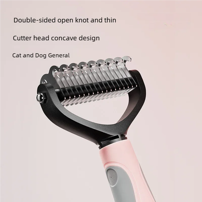 Pet Deshedding Brush Double Sided Pet Grooming Tool for Shedding and