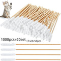 50/100/300/500/900/1000pcs 15cm Double Headed Cotton Swabs, Bamboo