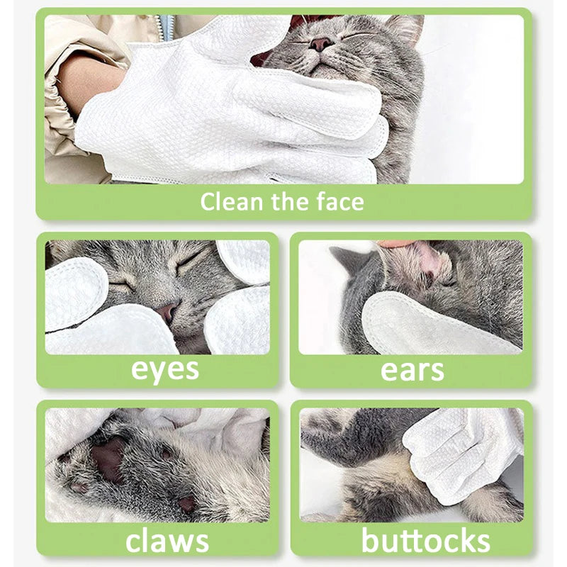 Pet wash free cleaning gloves cat and dog bathing deodorization dry