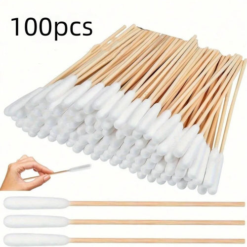 50/100/300/500/900/1000pcs 15cm Double Headed Cotton Swabs, Bamboo