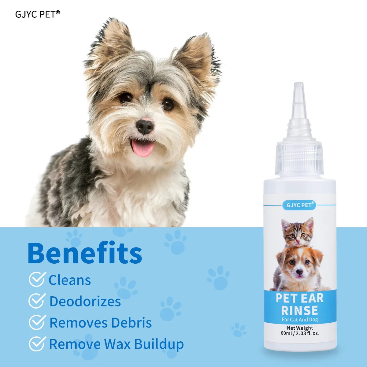 Natural Pet Ear Cleaner for Dogs Cats | Gentle Non-Irritating Ear