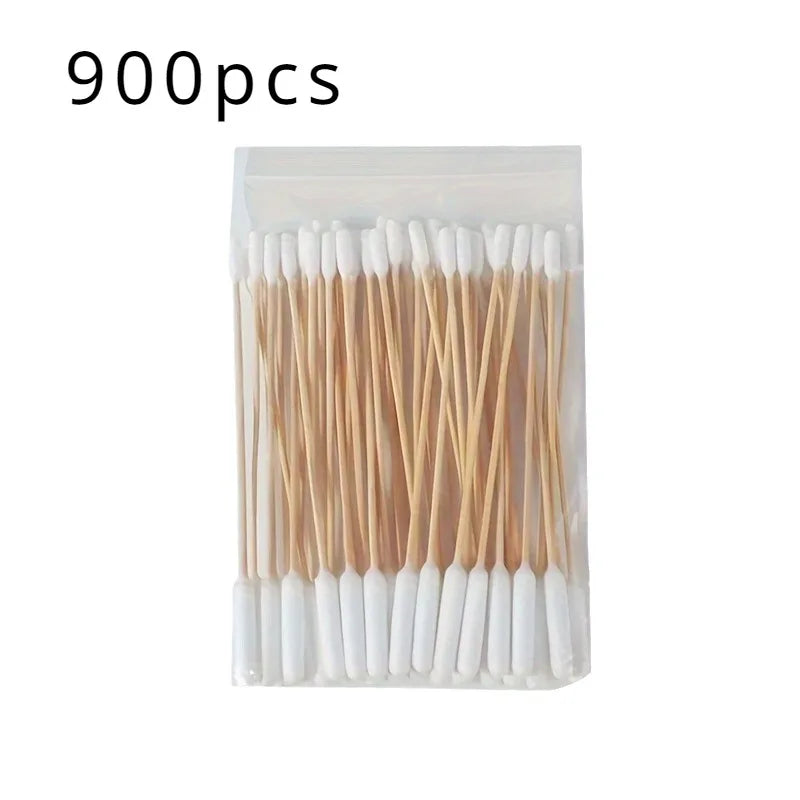 50/100/300/500/900/1000pcs 15cm Double Headed Cotton Swabs, Bamboo