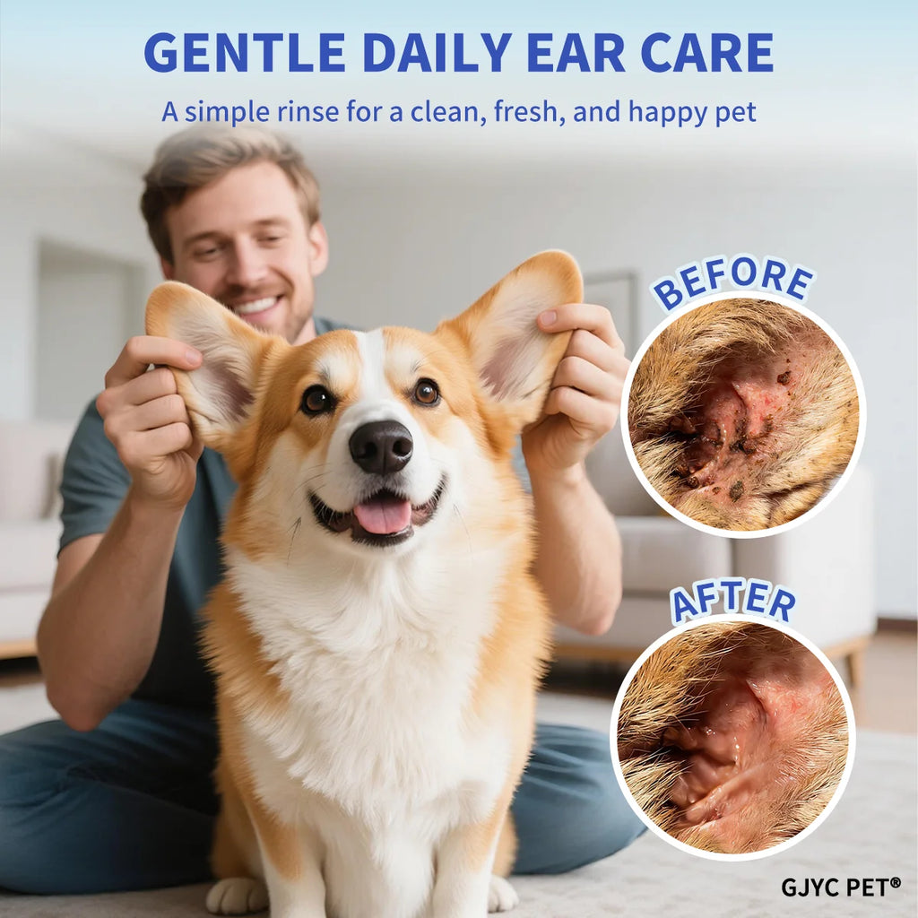 Pet Ear Cleaner Drops 60 ml Ultra-Soft Tip Non-Irritating Ear Wax