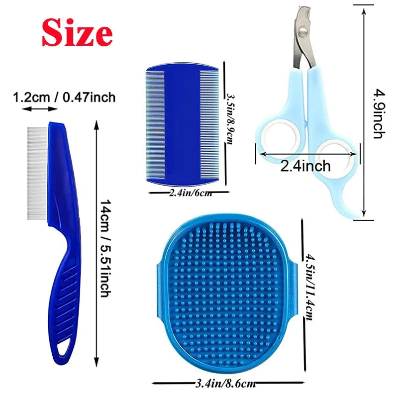 Rabbit Grooming Kit Tear Stain Remover Cleaning Combs Pet Nail Clipper