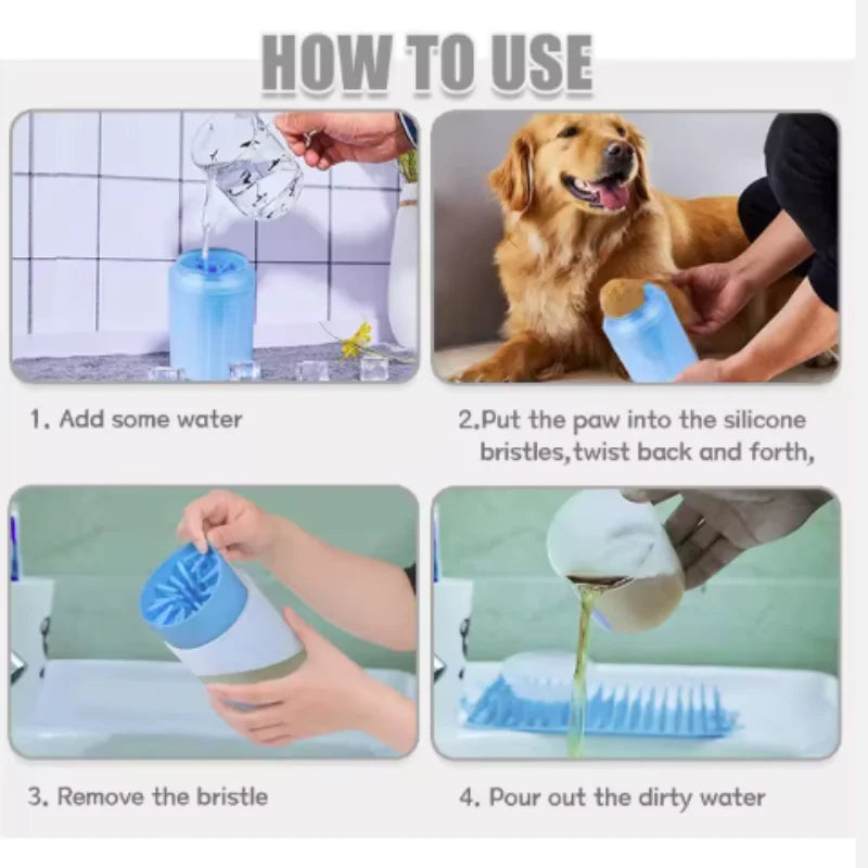 Dog Paw Cleaner Cup Soft Silicone Combs Portable Outdoor Pet Foot