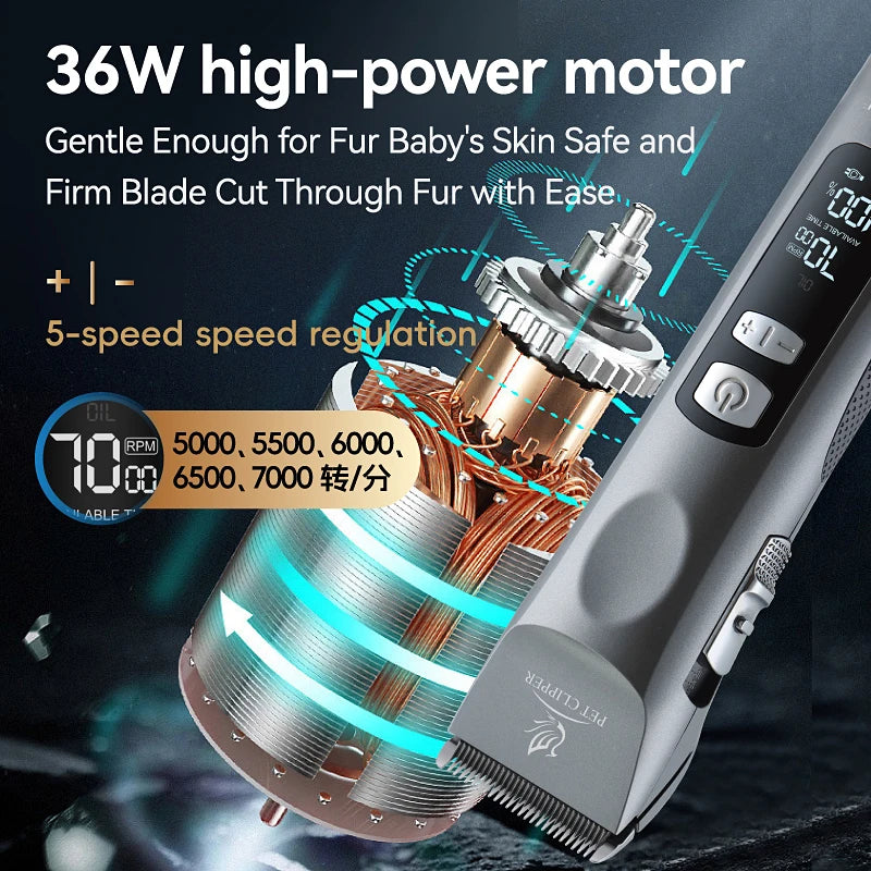 Fenice Cordless Rechargeable Pet Clipper Low Noise Professional Pet
