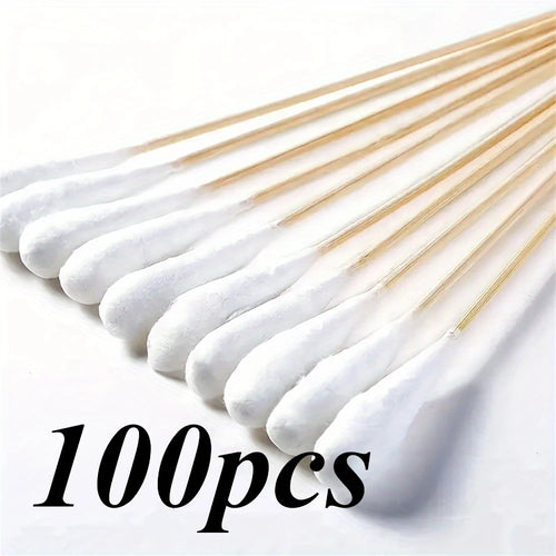 50/100/300/500/900/1000pcs 15cm Double Headed Cotton Swabs, Bamboo