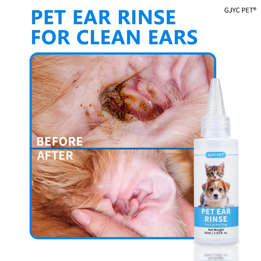 Natural Pet Ear Cleaner for Dogs Cats | Gentle Non-Irritating Ear