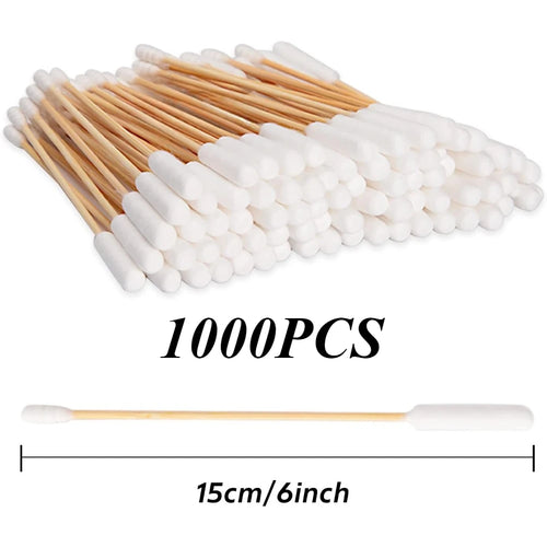 50/100/300/500/900/1000pcs 15cm Double Headed Cotton Swabs, Bamboo
