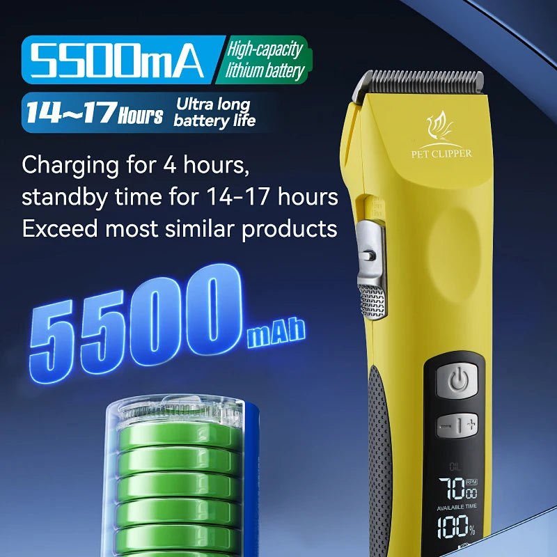 Fenice Cordless Rechargeable Pet Clipper Low Noise Professional Pet
