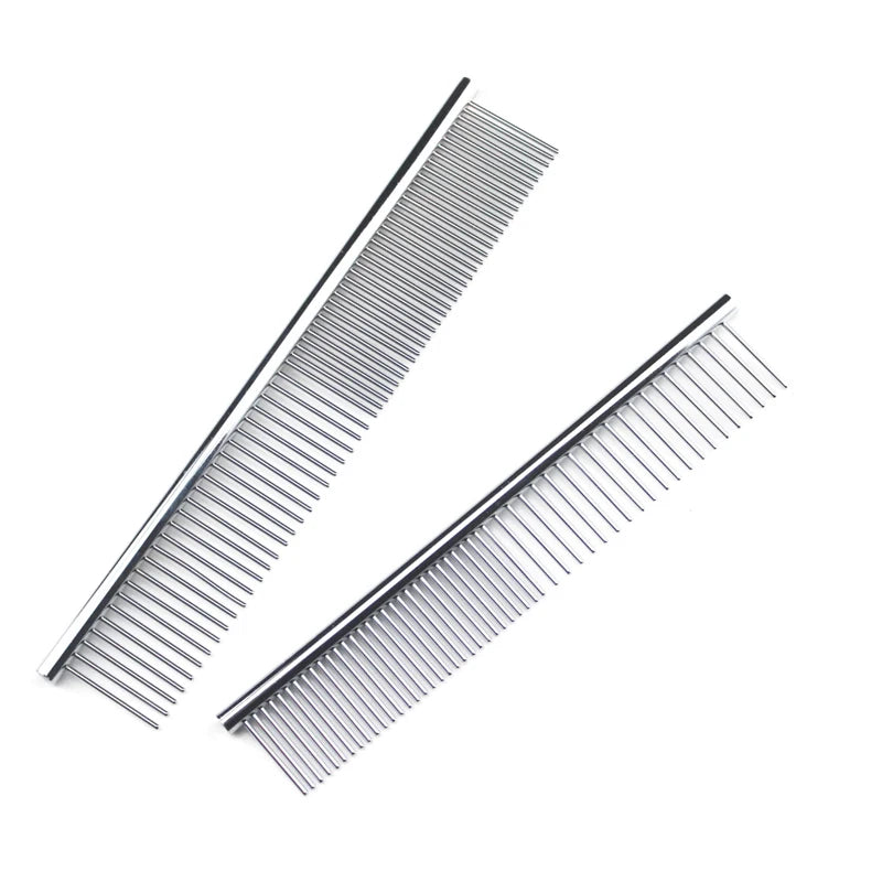 Stainless Steel Dog Comb Long Thick Hair Fur Removal Brush 16/19cm