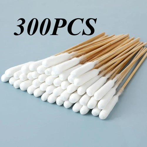 50/100/300/500/900/1000pcs 15cm Double Headed Cotton Swabs, Bamboo