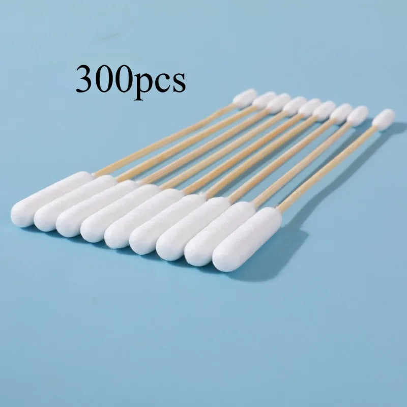 50/100/300/500/900/1000pcs 15cm Double Headed Cotton Swabs, Bamboo