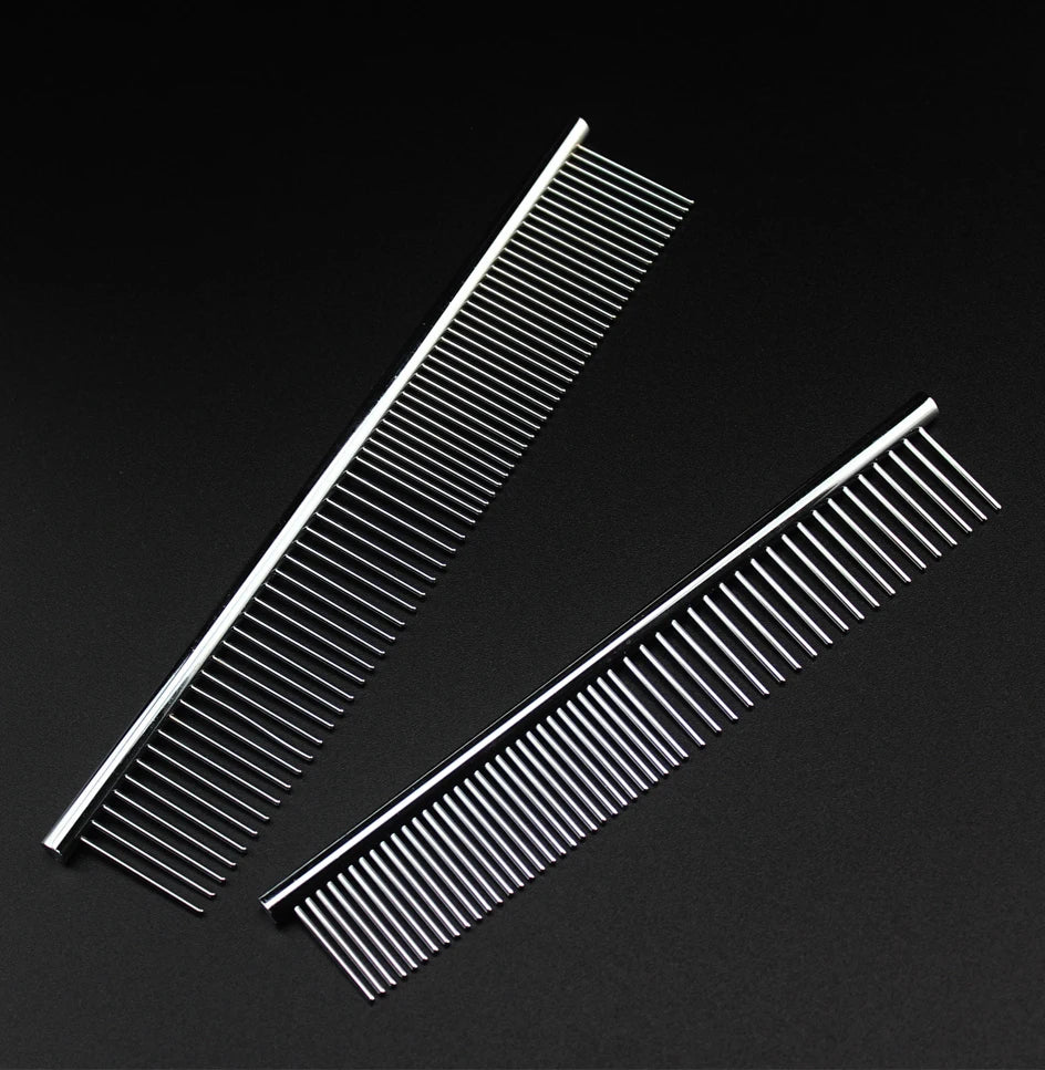 Stainless Steel Dog Comb Long Thick Hair Fur Removal Brush 16/19cm