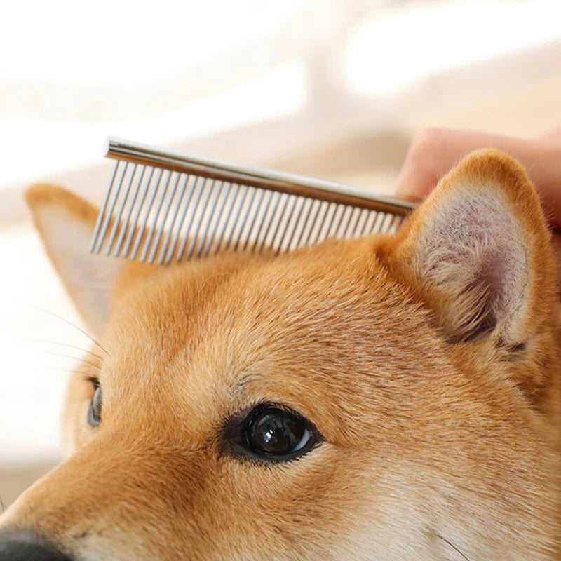 Stainless Steel Dog Comb Long Thick Hair Fur Removal Brush 16/19cm