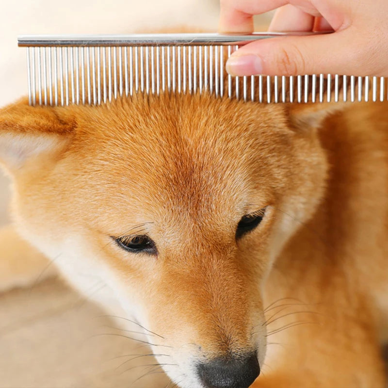 Stainless Steel Dog Comb Long Thick Hair Fur Removal Brush 16/19cm
