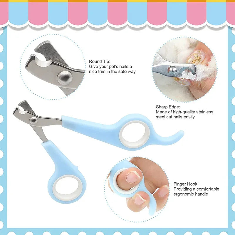 Rabbit Grooming Kit Tear Stain Remover Cleaning Combs Pet Nail Clipper